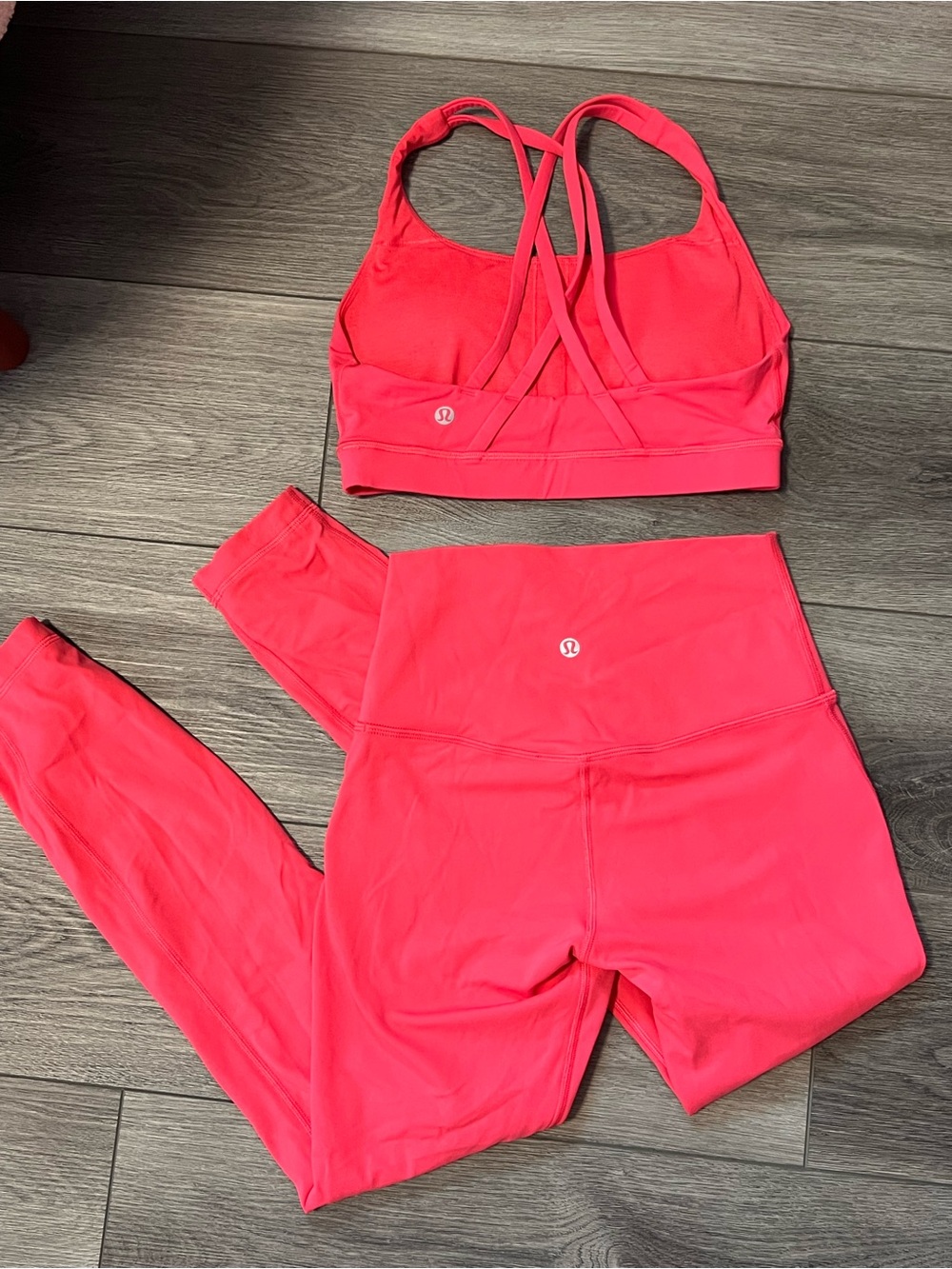 lululemon athletica pink glaze Strappy Sports Bra & Align Leggings Set